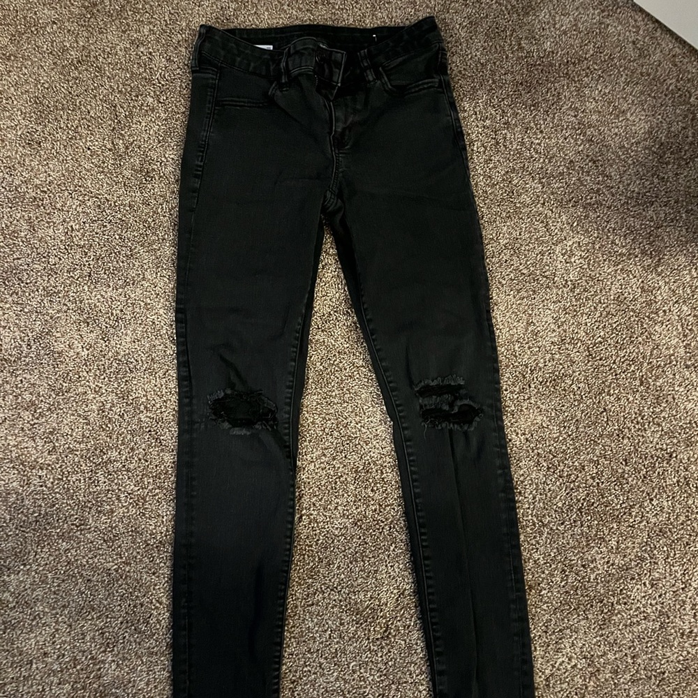 Black, Ripped American Eagle Jeans